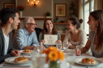 Famille multigenerational réunie pour un anniversaire de mariage