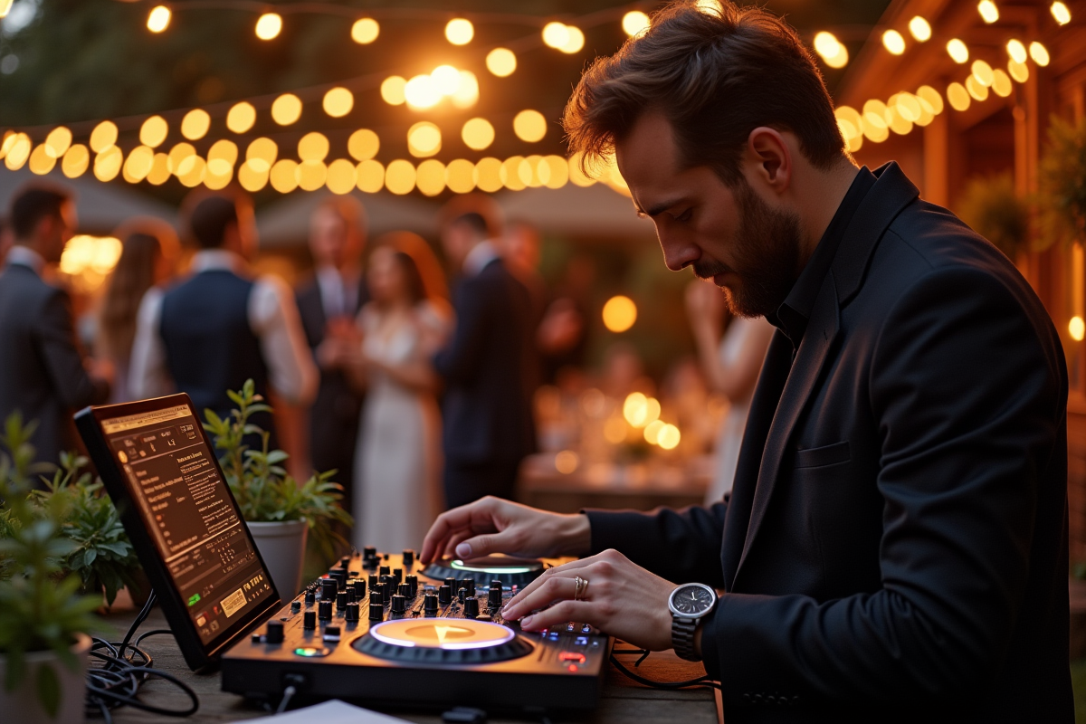 DJ préparant son équipement audio lors d