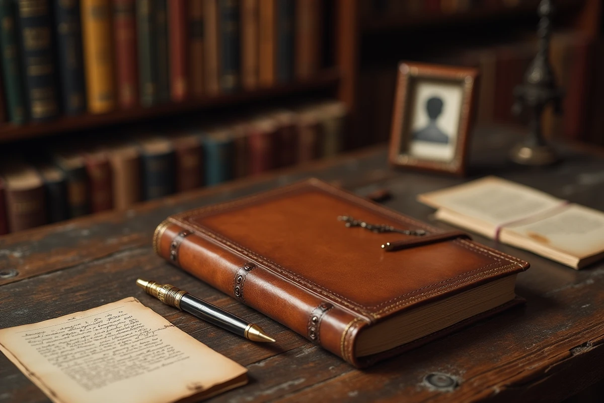 Journal intime fermé et lettres personnelles sur un bureau en bois, symbolisant les secrets et la vie privée jalousement gardée