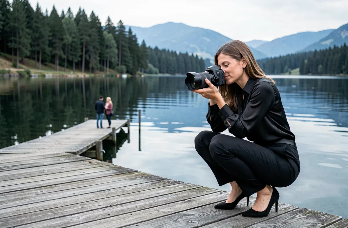 LS Photographie, photographe de mariage, au bord d'un lac dans la campagne de l'Ain