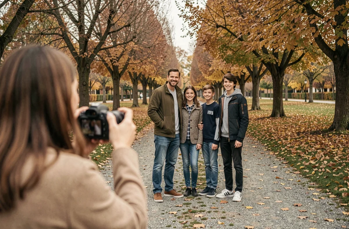 Séance photo de famille en parc avec photographe en action à Montigny-en-Gohelle